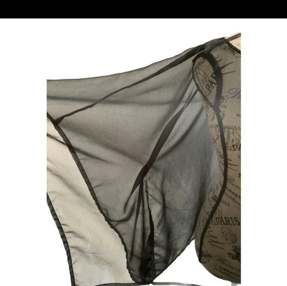 Women's S/M sheer black blouse - Picture 3 of 7